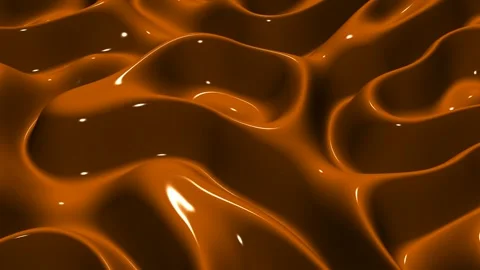 Waves of Orange Paint, Background, Exclusive, Reflection, 3D Render Stock Footage 268865008