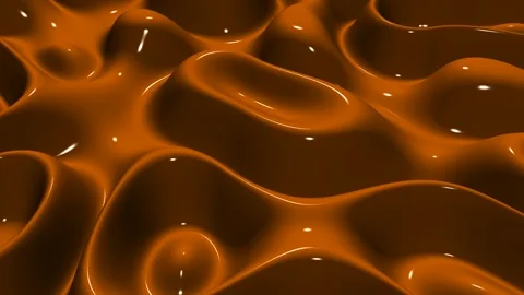 Waves of Orange Paint, Background, Exclusive, 3D Render, Reflection Stock Footage 268865022
