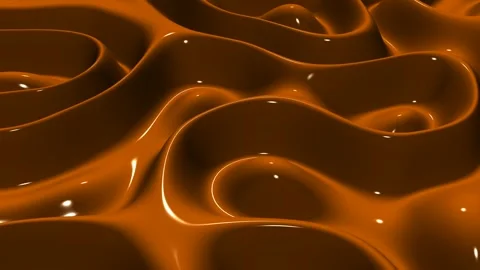 Waves of Orange Paint, Exclusive, 3D Render, Reflection, Background Stock Footage 268865199