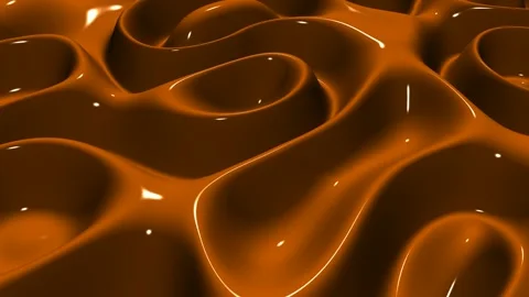 Waves of Orange Paint, Exclusive, Background, Reflection, 3D Render Stock Footage 268865116