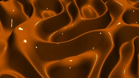 Waves of Orange Paint, Exclusive, Background, 3D Render, Reflection Stock Footage 268865127