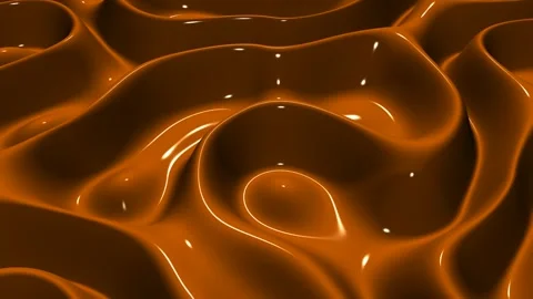 Waves of Orange Paint, Exclusive, Reflection, 3D Render, Background Stock Footage 268865147