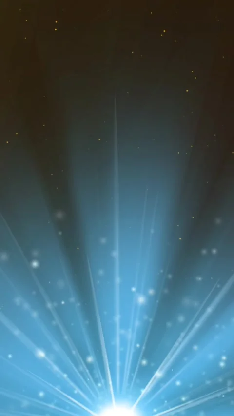 Waves of orange particles over white light beams and shooting stars on black Stock Footage 323782987