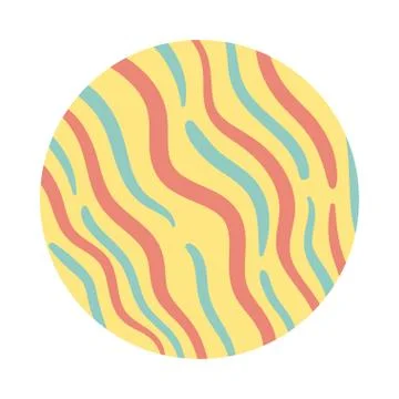 Waves organic pattern block style Stock Illustration