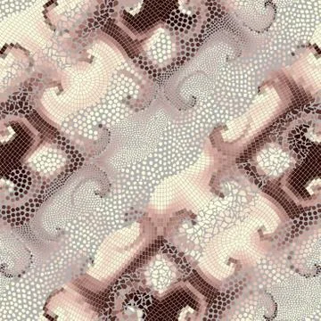 Waves of ornamental mosaic tile patterns Stock Illustration