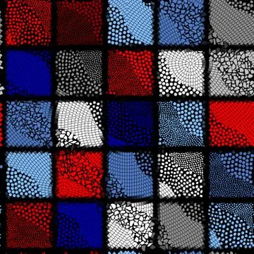 Waves of ornamental mosaic tile patterns Stock Illustration