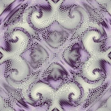 Waves of ornamental mosaic tile patterns Stock Illustration