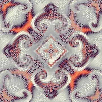 Waves of ornamental mosaic tile patterns Stock Illustration