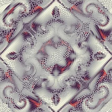 Waves of ornamental mosaic tile patterns Stock Illustration