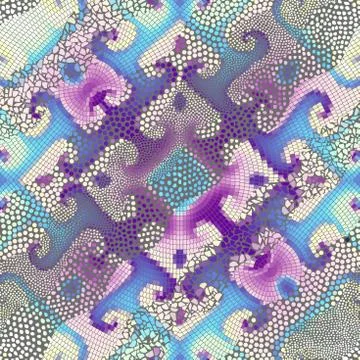 Waves of ornamental mosaic tile patterns Illustrazione stock