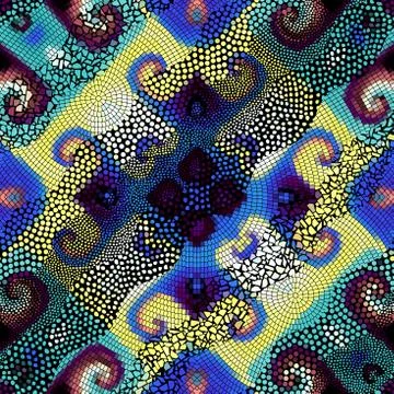 Waves of ornamental mosaic tile patterns Illustrazione stock