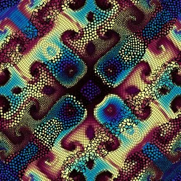 Waves of ornamental mosaic tile patterns Illustrazione stock