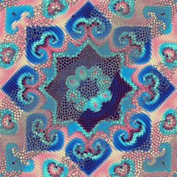 Waves of ornamental mosaic tile patterns Stock Illustration