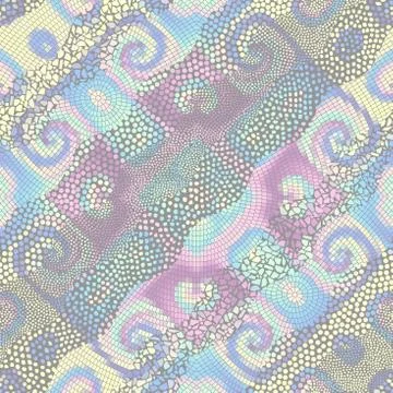 Waves of ornamental mosaic tile patterns Illustrazione stock