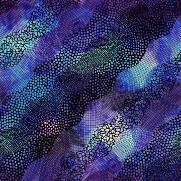 Waves of ornamental mosaic tile patterns Stock Illustration