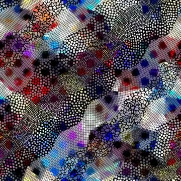 Waves of ornamental mosaic tile patterns 스톡 일러스트