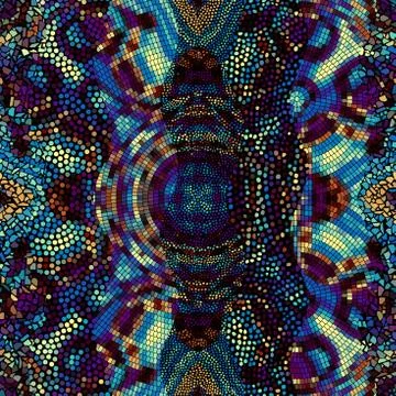 Waves of ornamental mosaic tile patterns Stock Illustration