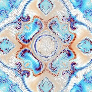 Waves of ornamental mosaic tile patterns Illustrazione stock