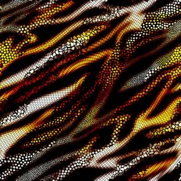 Waves of ornamental mosaic tile patterns Stock Illustration