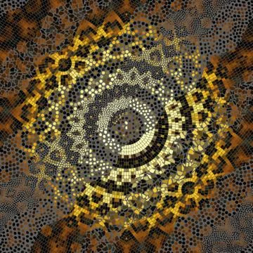 Waves of ornamental mosaic tile patterns Stock Illustration