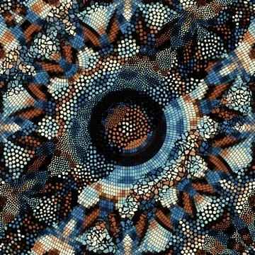 Waves of ornamental mosaic tile patterns 스톡 일러스트