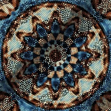 Waves of ornamental mosaic tile patterns Stock Illustration