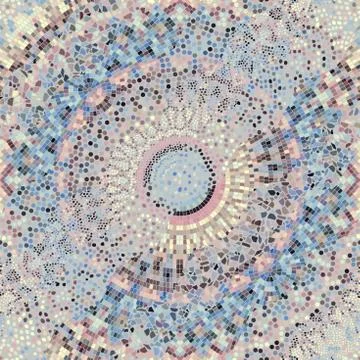 Waves of ornamental mosaic tile patterns Stock Illustration