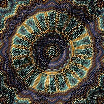 Waves of ornamental mosaic tile patterns Stock Illustration