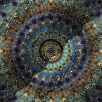 Waves of ornamental mosaic tile patterns Stock Illustration