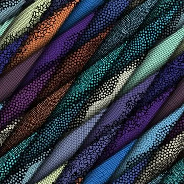 Waves of ornamental mosaic tile patterns Stock Illustration