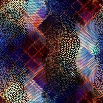 Waves of ornamental mosaic tile patterns Stock Illustration