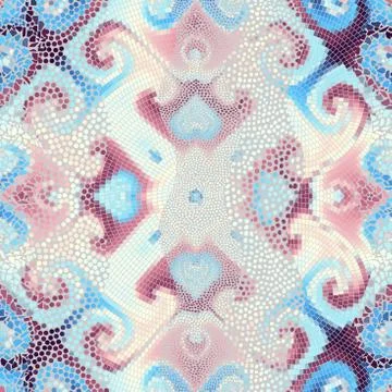 Waves of ornamental mosaic tile patterns Illustrazione stock