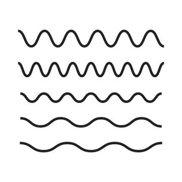 Waves outline icon. Wave thin line symbol. set of zigzag and wave borders Stock Illustration