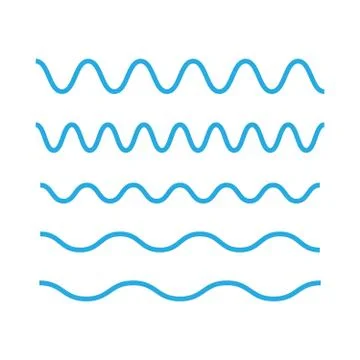 Waves outline icon. Wave thin line symbol. set of zigzag and wave borders Stock Illustration