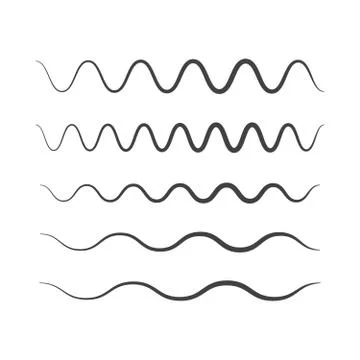Waves outline icon. Wave thin line symbol. set of zigzag and wave borders Stock Illustration