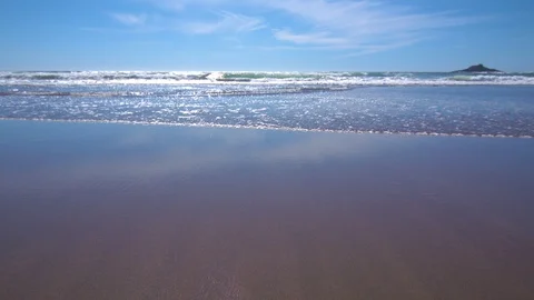 Waves over the Sand Stock Footage 91049451