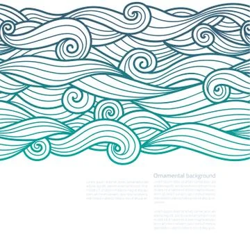 Waves pattern design with copy space Stock Illustration