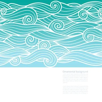 Waves pattern design with copy space Stock Illustration