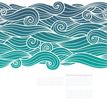 Waves pattern design with copy space Stock Illustration