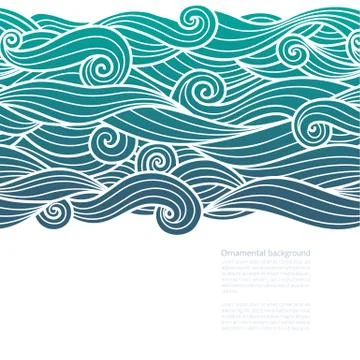 Waves pattern design with copy space Stock Illustration