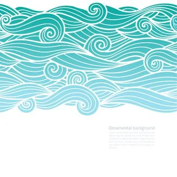 Waves pattern design with copy space Stock Illustration