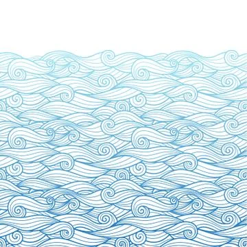 Waves pattern horizontally seamless background Illustrazione stock