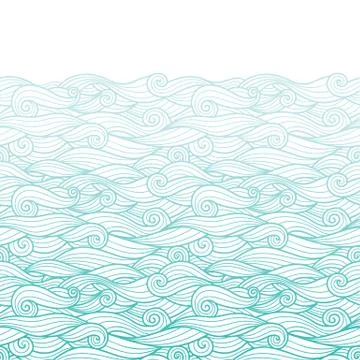 Waves pattern horizontally seamless background 스톡 일러스트
