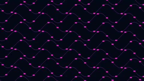 Waves pattern with neon shapes on black gradient Stock Footage 221346474