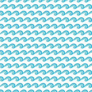 Waves pattern, sea water ripples, ocean wavy tide Illustrazione stock