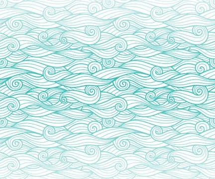 Waves pattern seamless water background Illustrazione stock