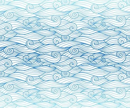 Waves pattern seamless water background 스톡 일러스트
