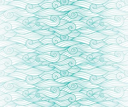 Waves pattern seamless water background Illustrazione stock