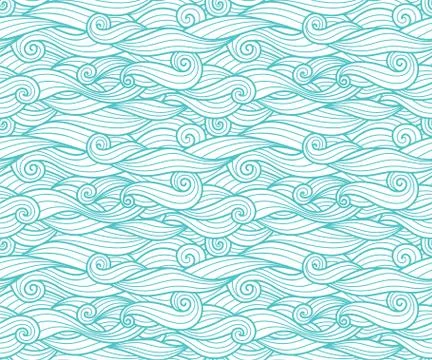 Waves pattern seamless water background 스톡 일러스트