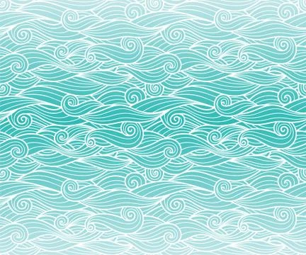 Waves pattern seamless water background Illustrazione stock